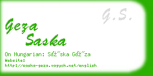 geza saska business card